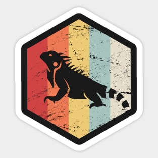 Retro Vintage Iguana Lizard Icon Sticker